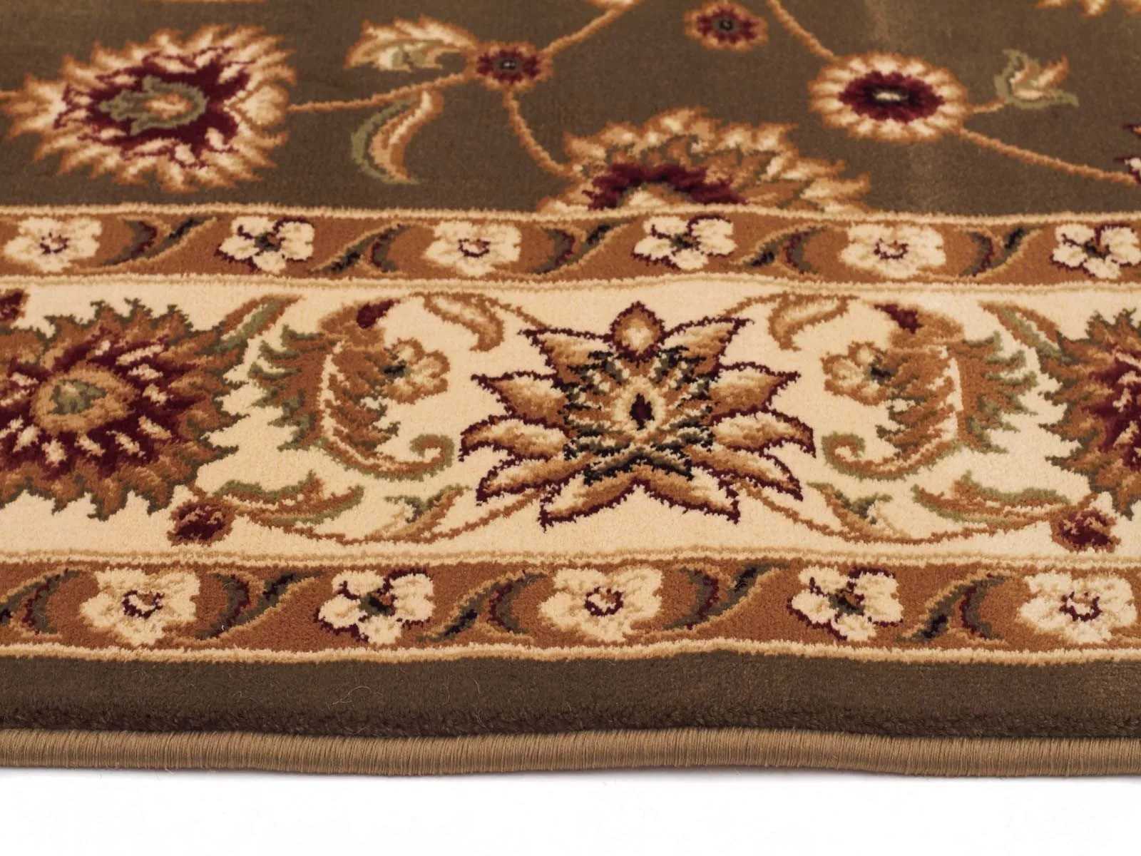 Sydney Classic Runner Green with Ivory Border Runner Rug