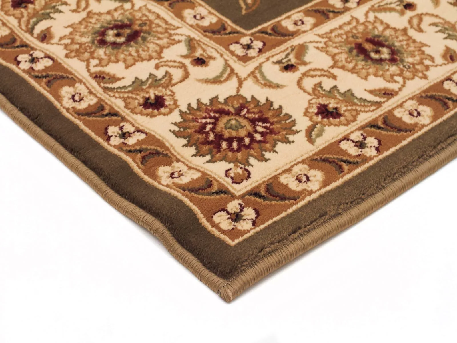 Sydney Classic Runner Green with Ivory Border Runner Rug
