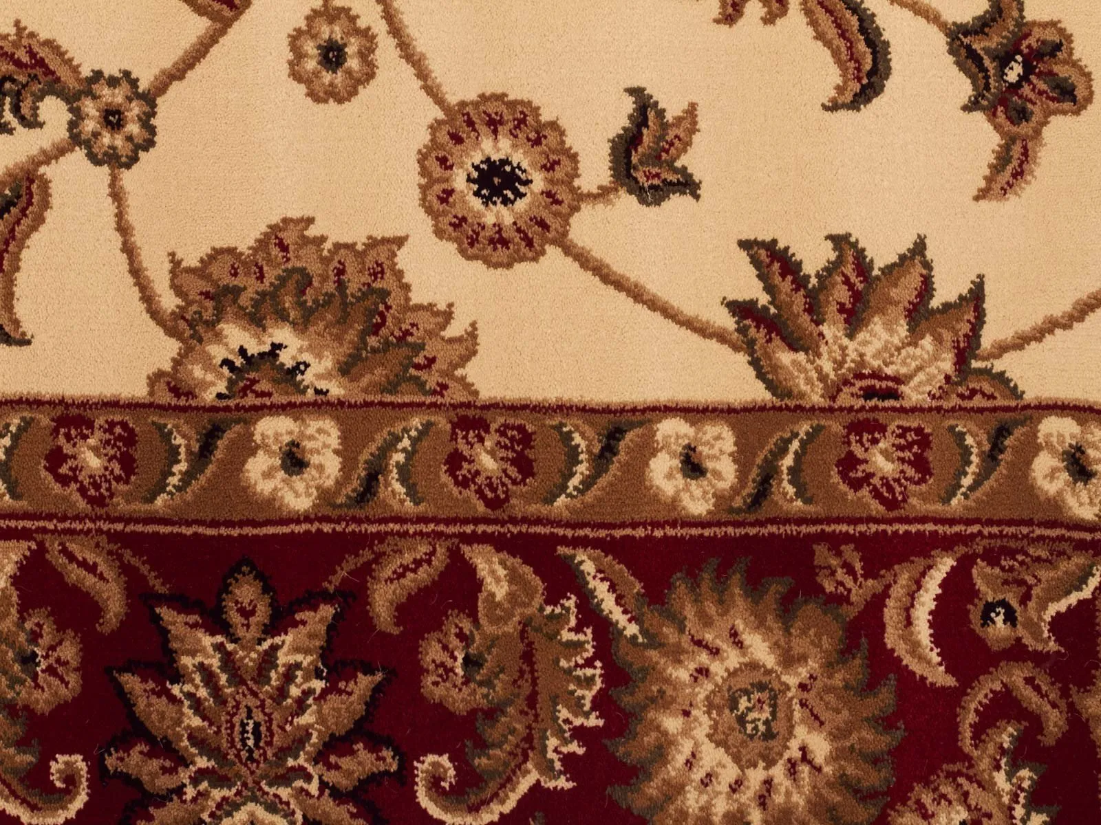 Sydney Classic Runner Ivory with Red Border Runner Rug