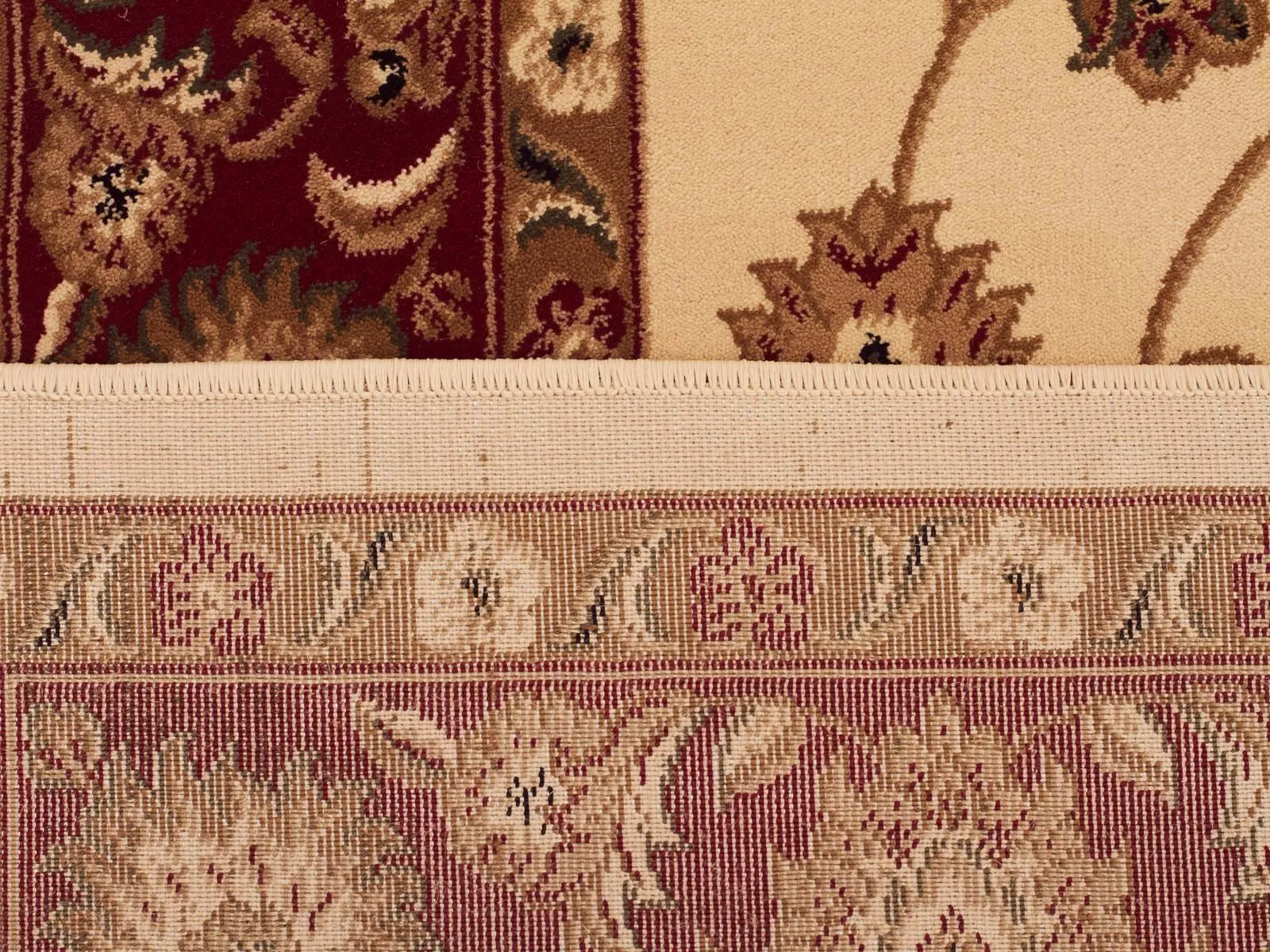 Sydney Classic Runner Ivory with Red Border Runner Rug
