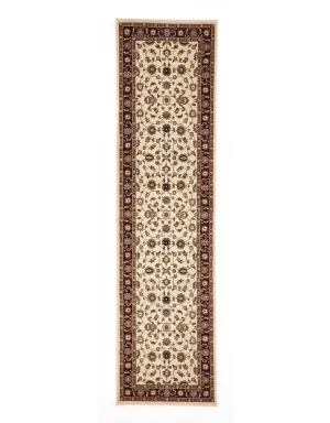 Sydney Classic Runner Ivory with Red Border Runner Rug