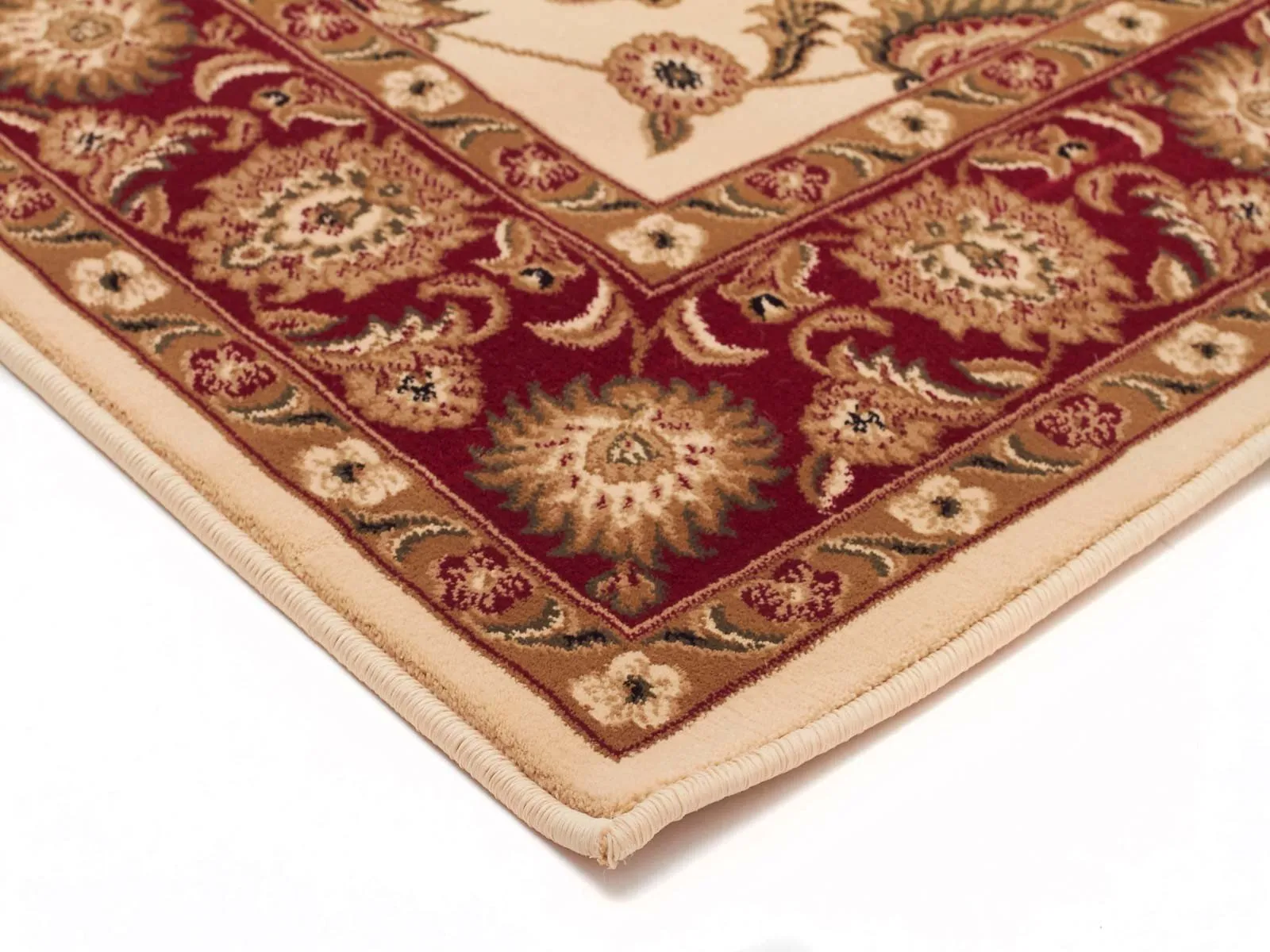 Sydney Classic Runner Ivory with Red Border Runner Rug