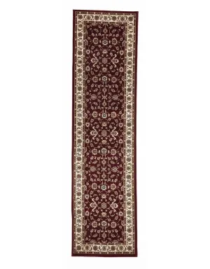 Sydney Classic Runner Red with Ivory Border Runner Rug