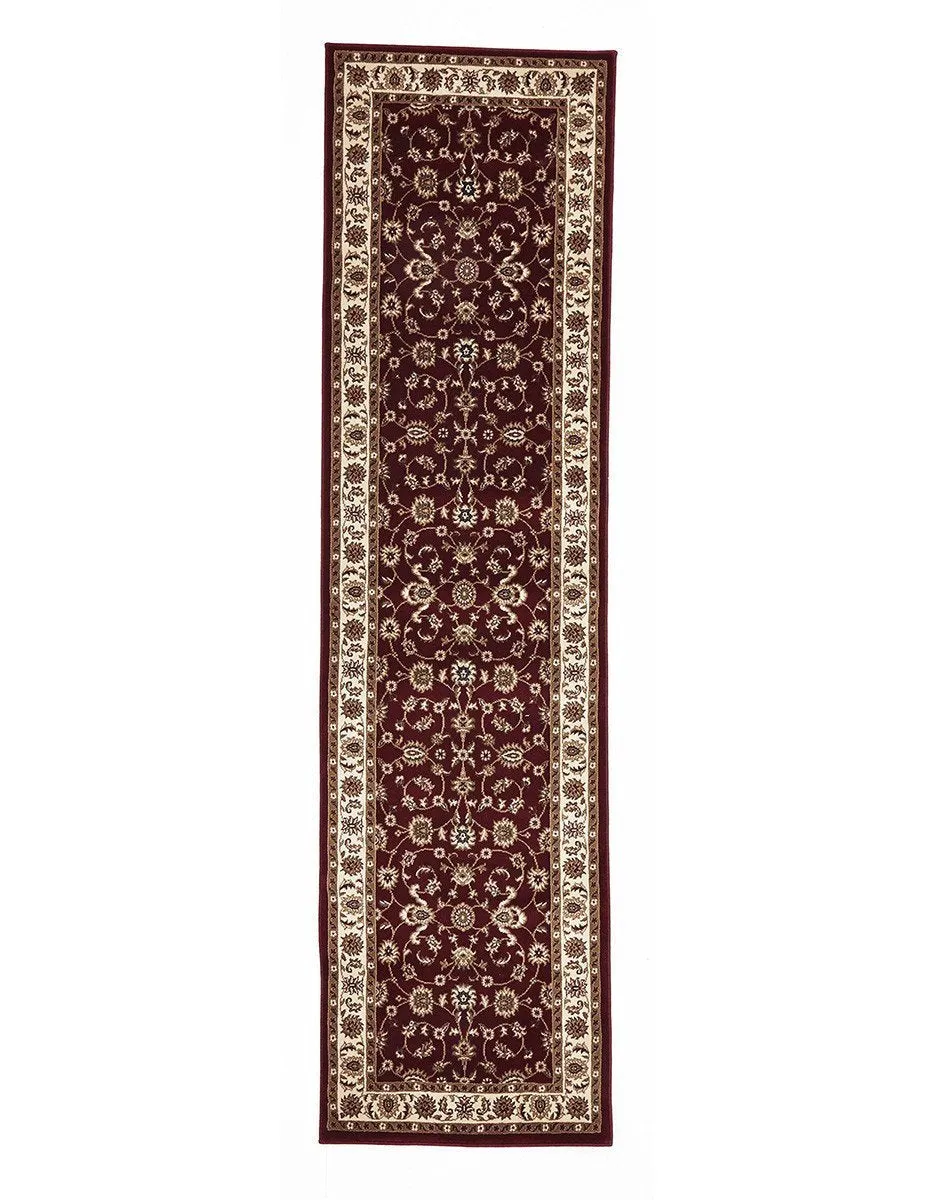 Sydney Classic Runner Red with Ivory Border Runner Rug