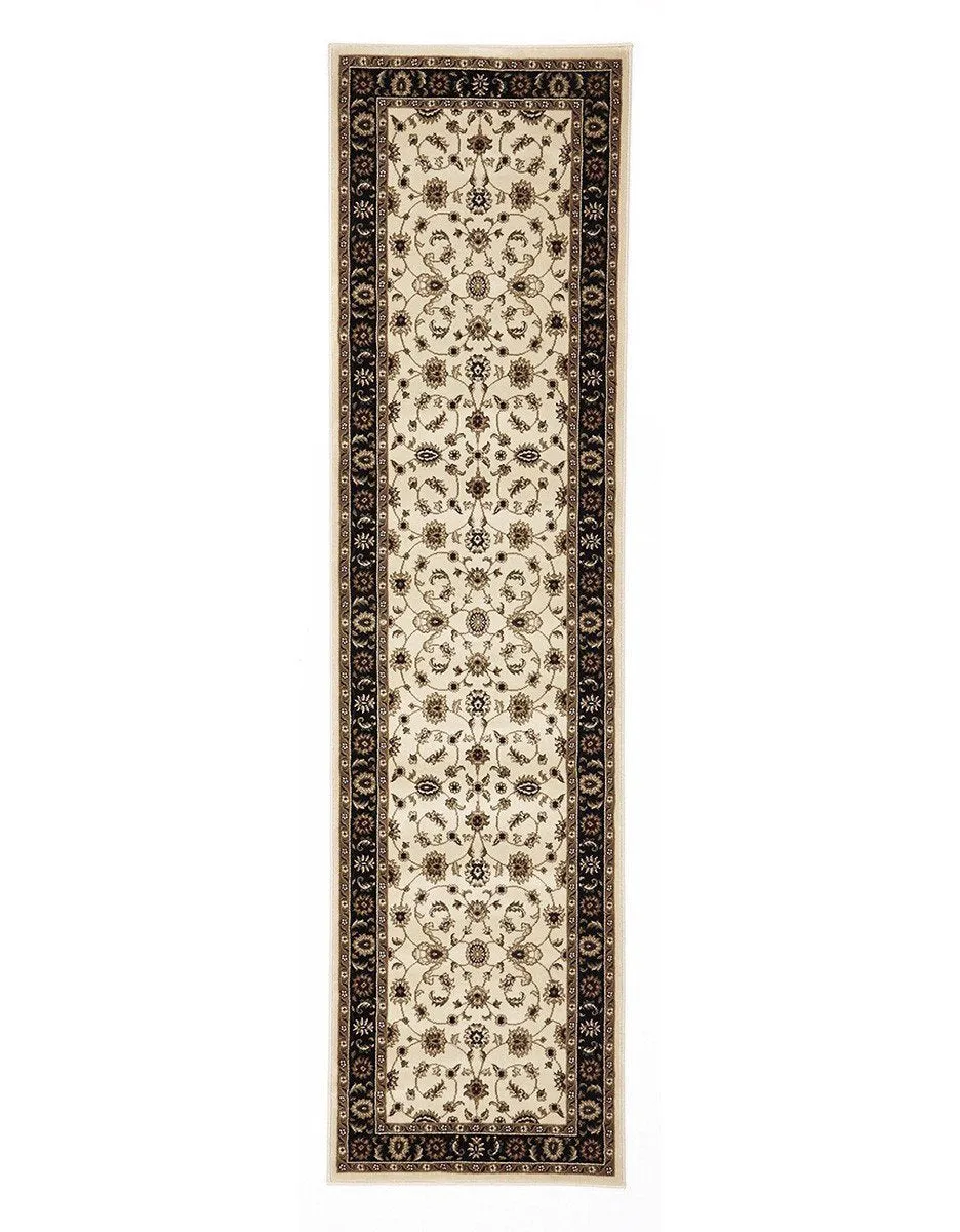 Sydney Collection Classic Rug Ivory with Black Border