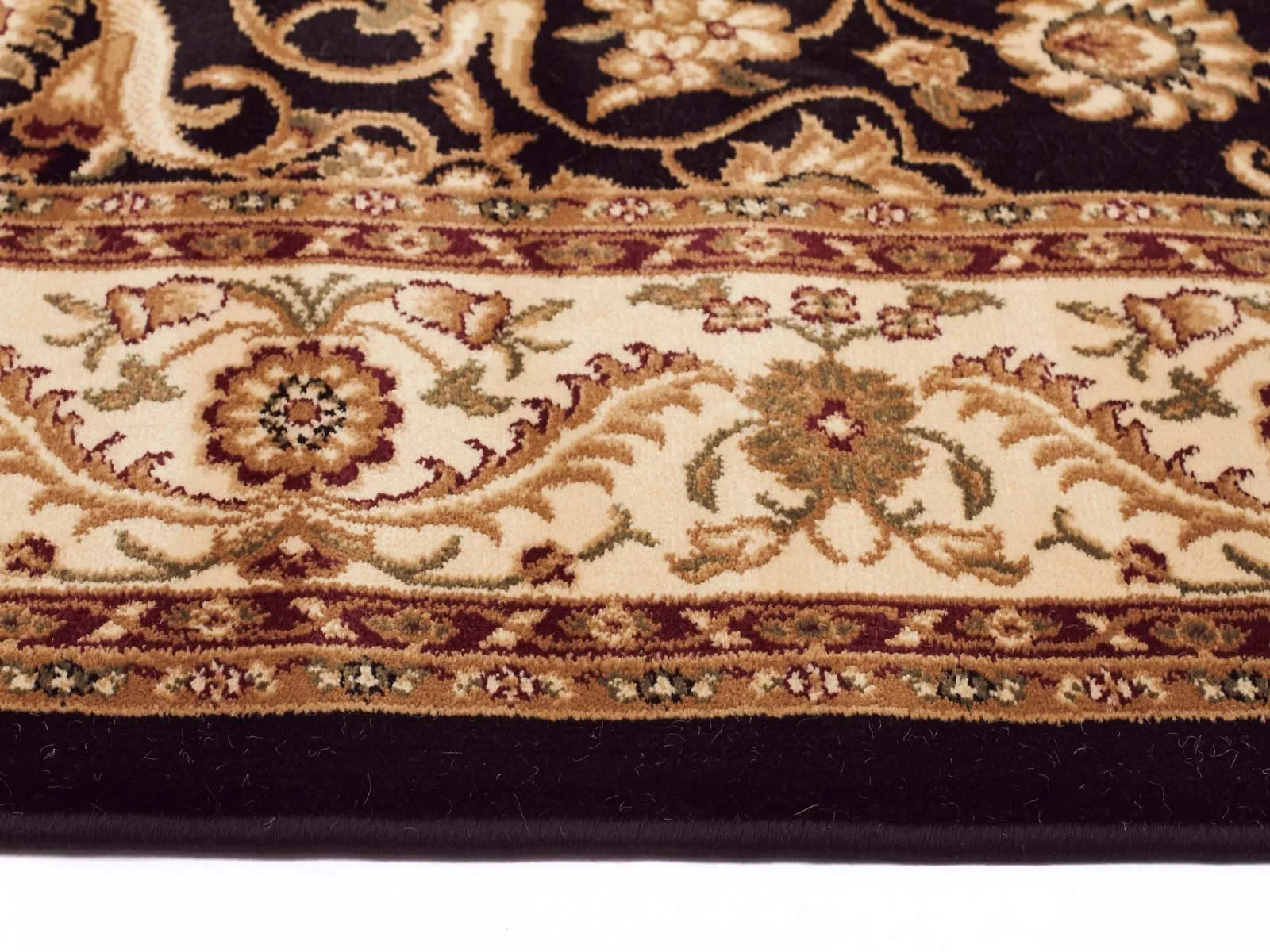 Sydney Medallion Runner Black with Ivory Border Runner Rug