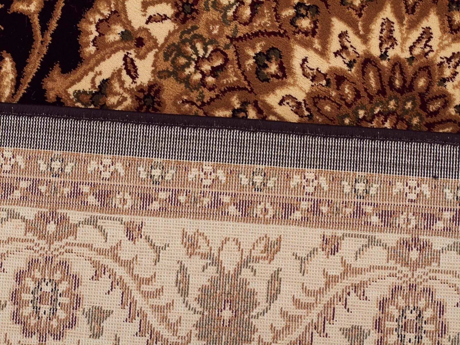 Sydney Medallion Runner Black with Ivory Border Runner Rug