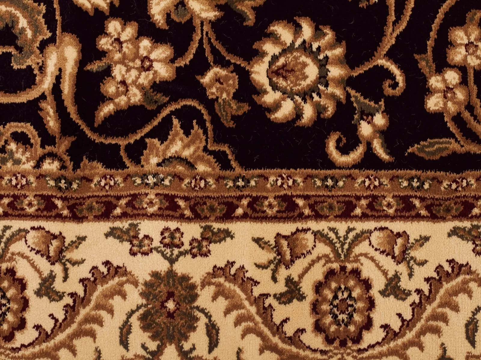Sydney Medallion Runner Black with Ivory Border Runner Rug
