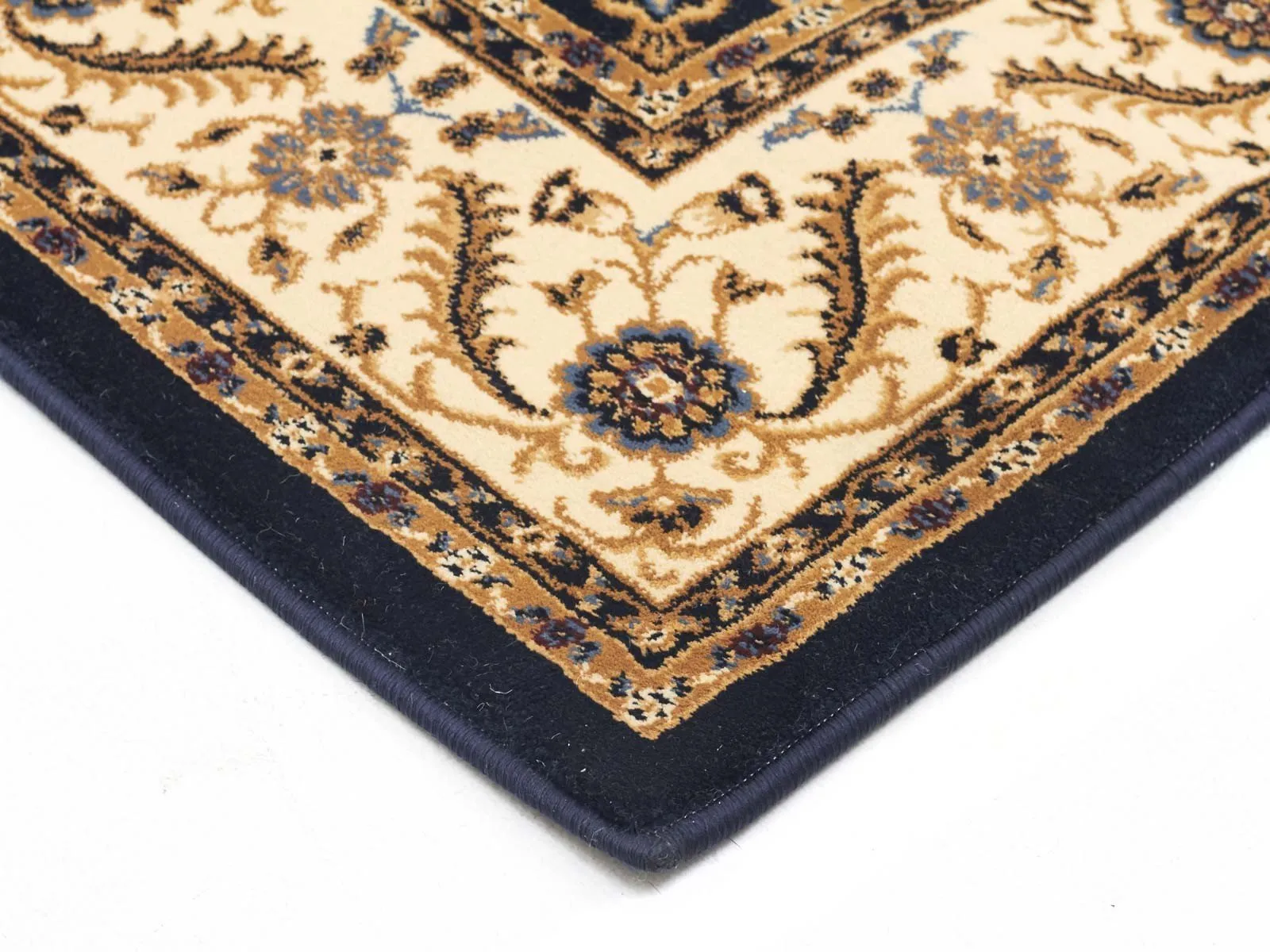 Sydney Medallion Runner Blue with Ivory Border Runner Rug