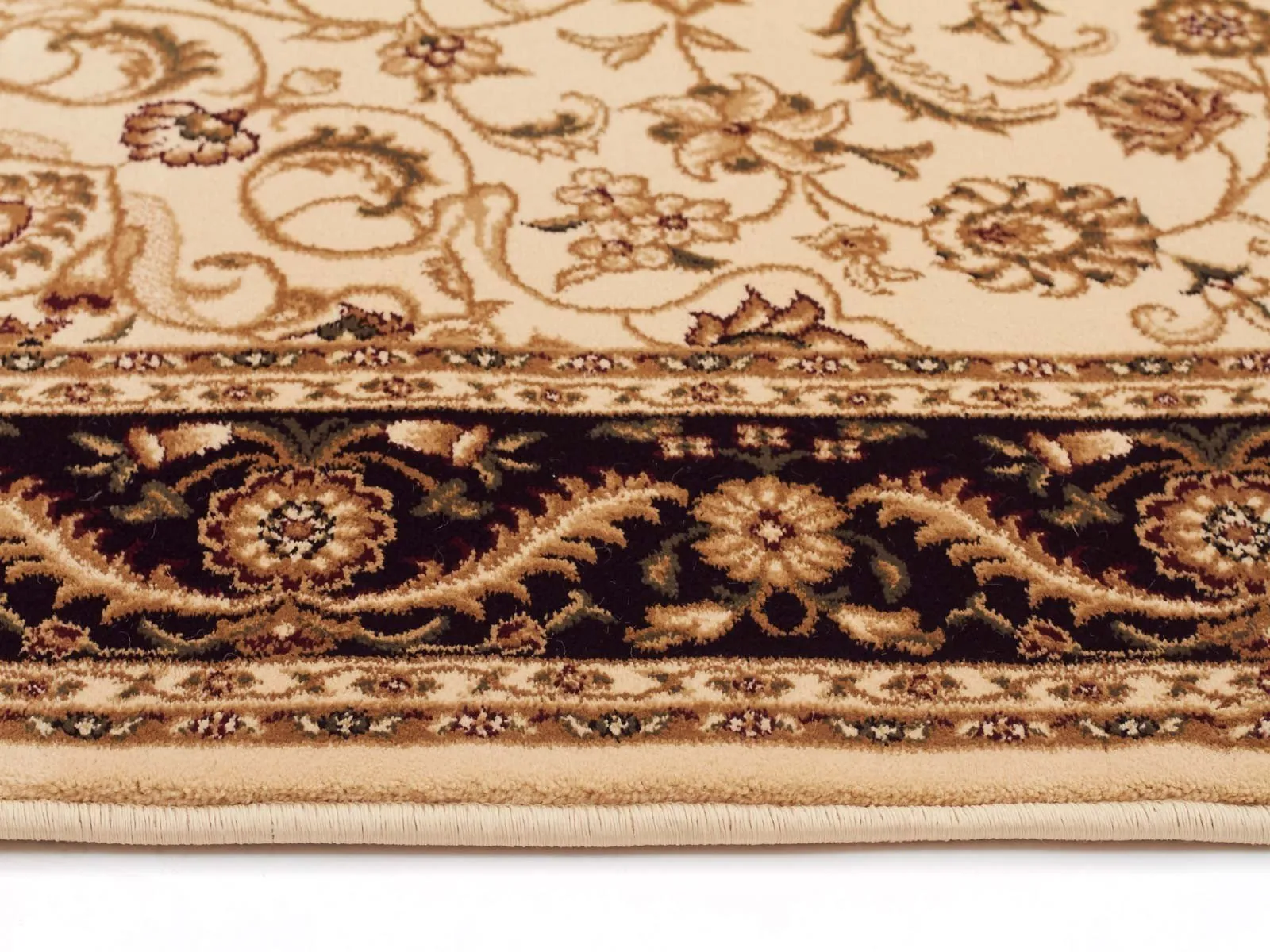 Sydney Medallion Runner Ivory with Black Border Runner Rug