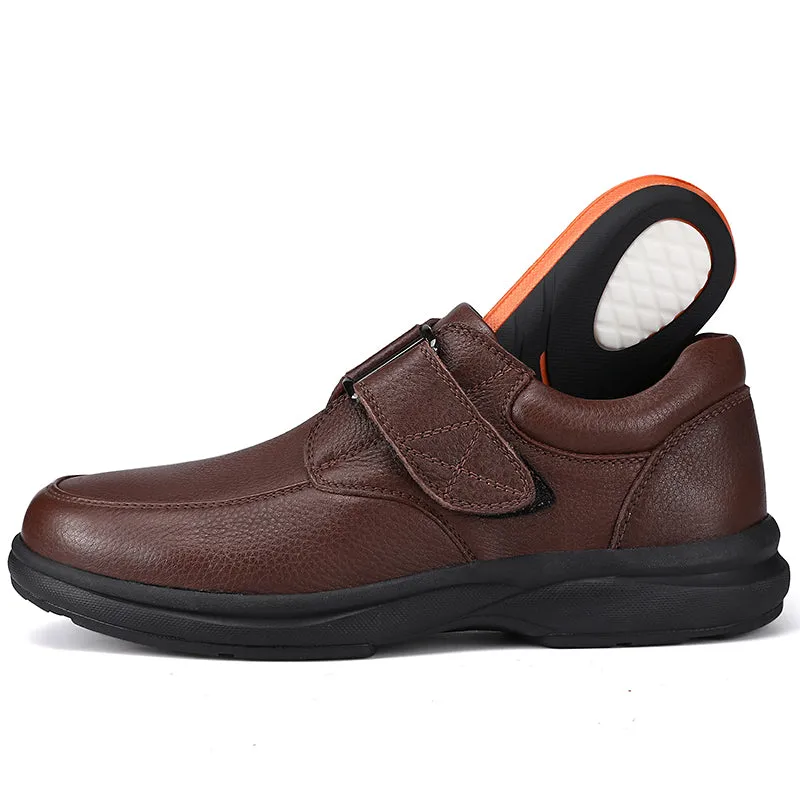 Top Genuine Leather Casual Men Medical Diabetic Shoes Extra Wide Men Shoes for Diabetic