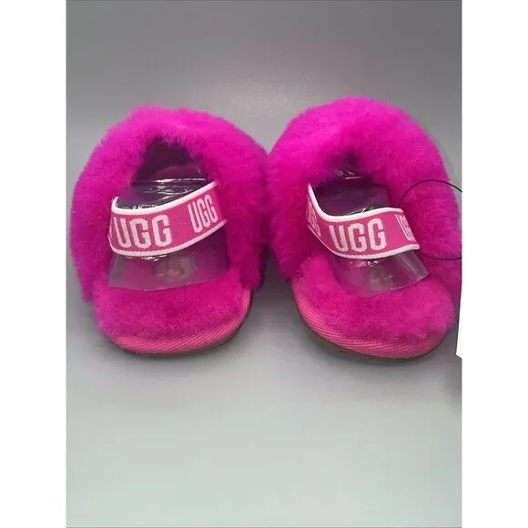 Ugg Slipper T Fluff Yeah Slide Fuchsia Shoe Toddler Size 02/03 Small 6-12 Months