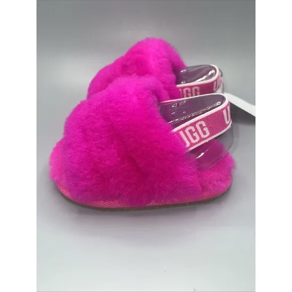 Ugg Slipper T Fluff Yeah Slide Fuchsia Shoe Toddler Size 02/03 Small 6-12 Months