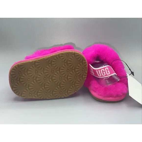 Ugg Slipper T Fluff Yeah Slide Fuchsia Shoe Toddler Size 02/03 Small 6-12 Months