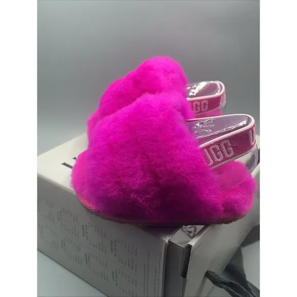 Ugg Slipper T Fluff Yeah Slide Fuchsia Shoe Toddler Size 02/03 Small 6-12 Months