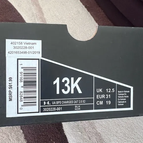 Under Armour UA BPS Charged Black Noir Shoes