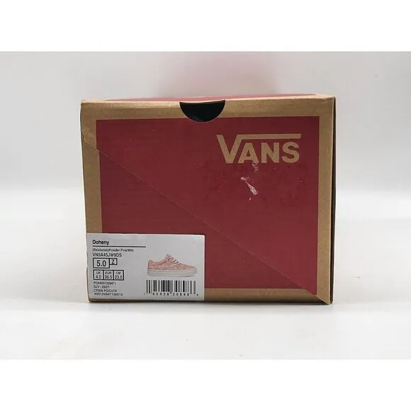 Vans Girls Doheny Rainbow Powder Pink White Shoes Missy Size 5