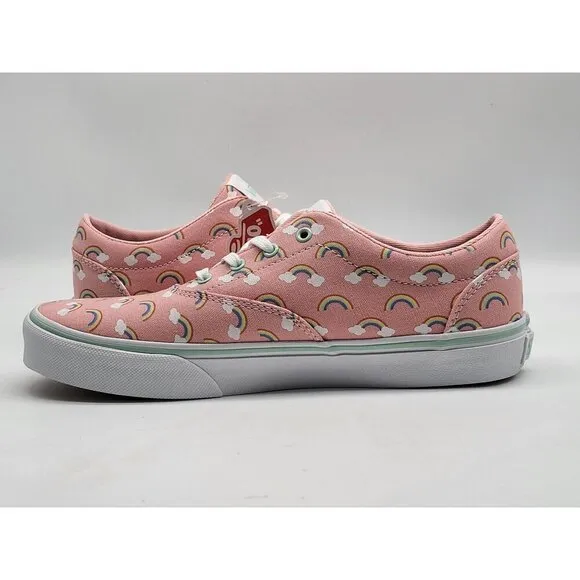Vans Girls Doheny Rainbow Powder Pink White Shoes Missy Size 5