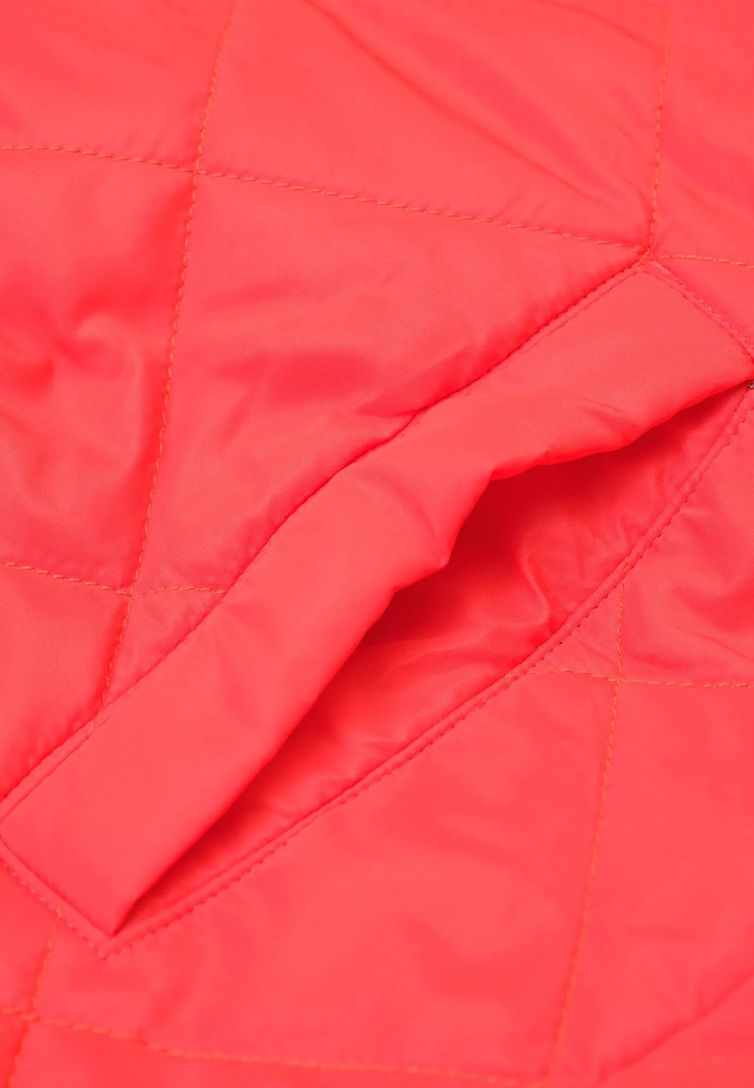 Veste femme orange avec quadrillage façon doudoune
