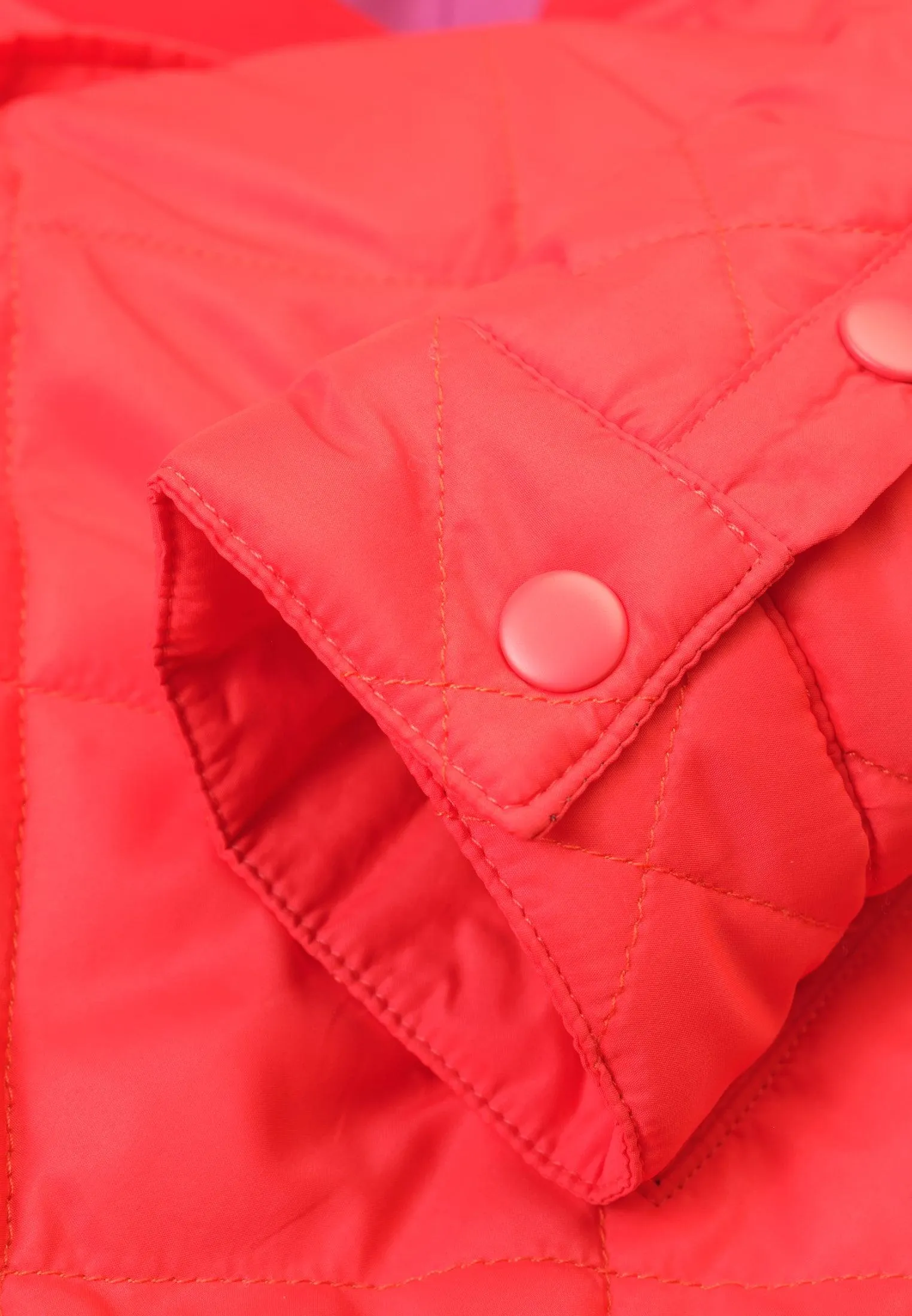Veste femme orange avec quadrillage façon doudoune