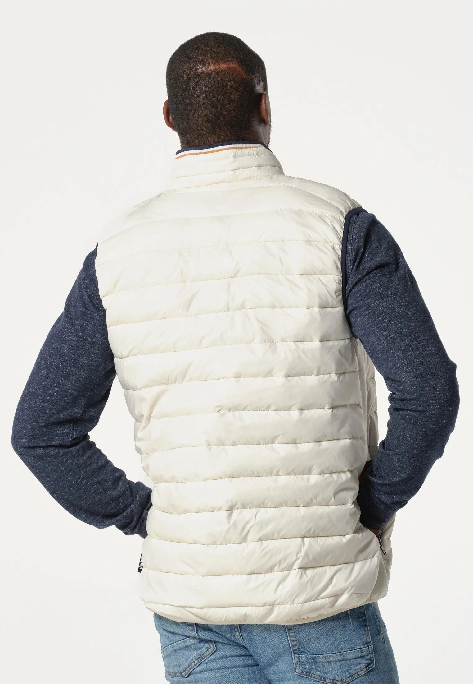 Veste homme sans manches beige façon doudoune