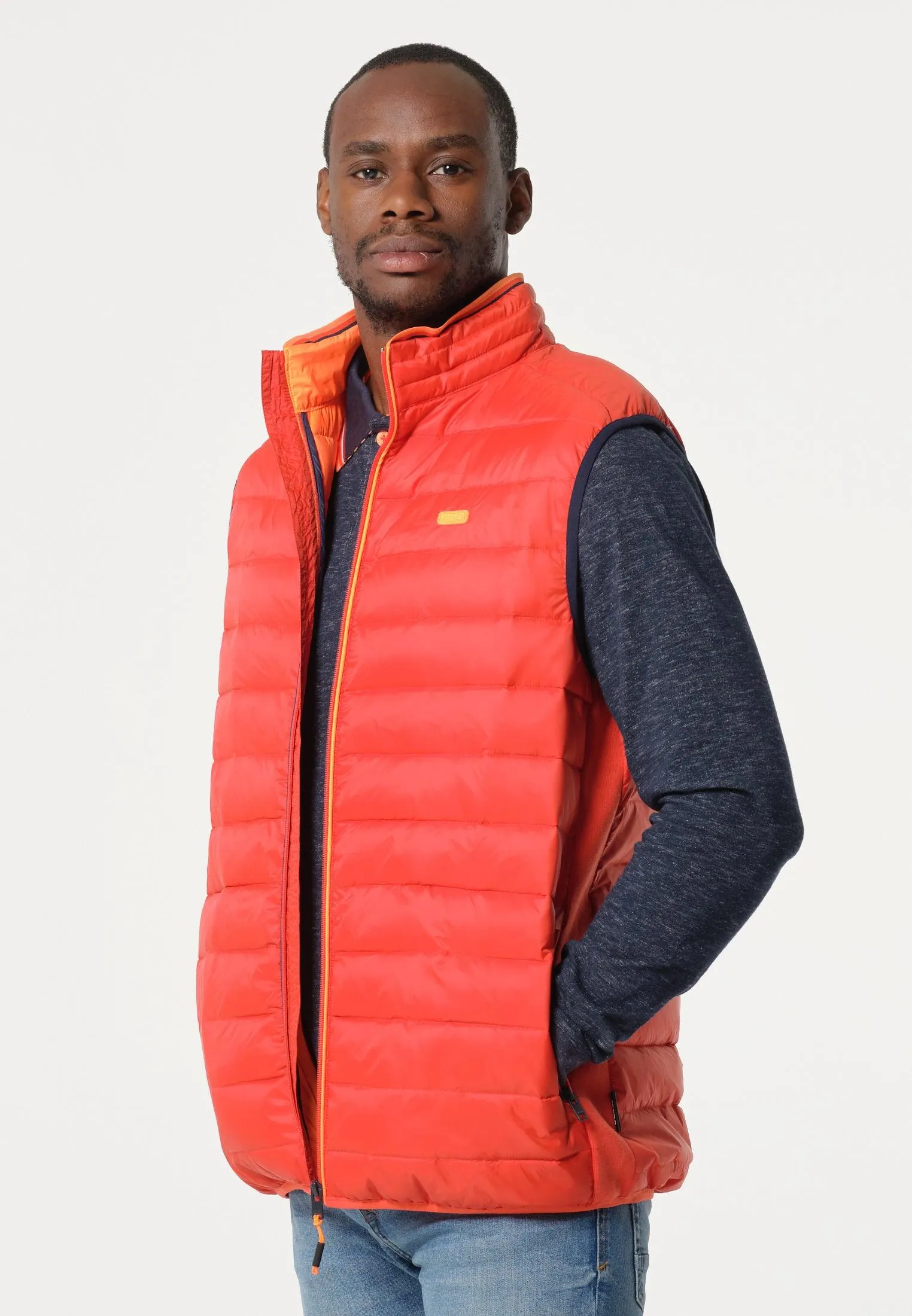 Veste homme sans manches rouge façon doudoune