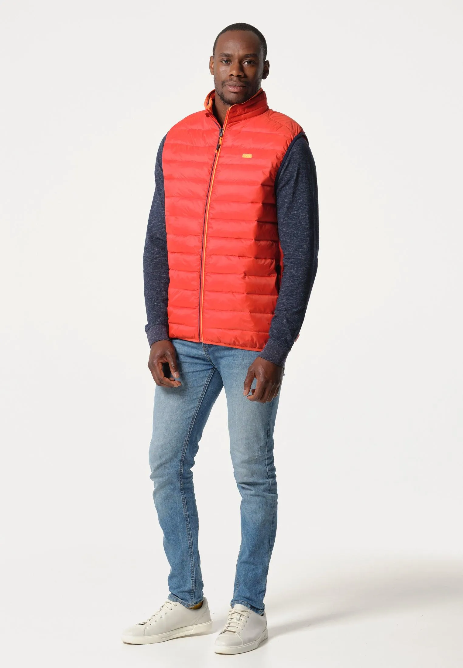 Veste homme sans manches rouge façon doudoune
