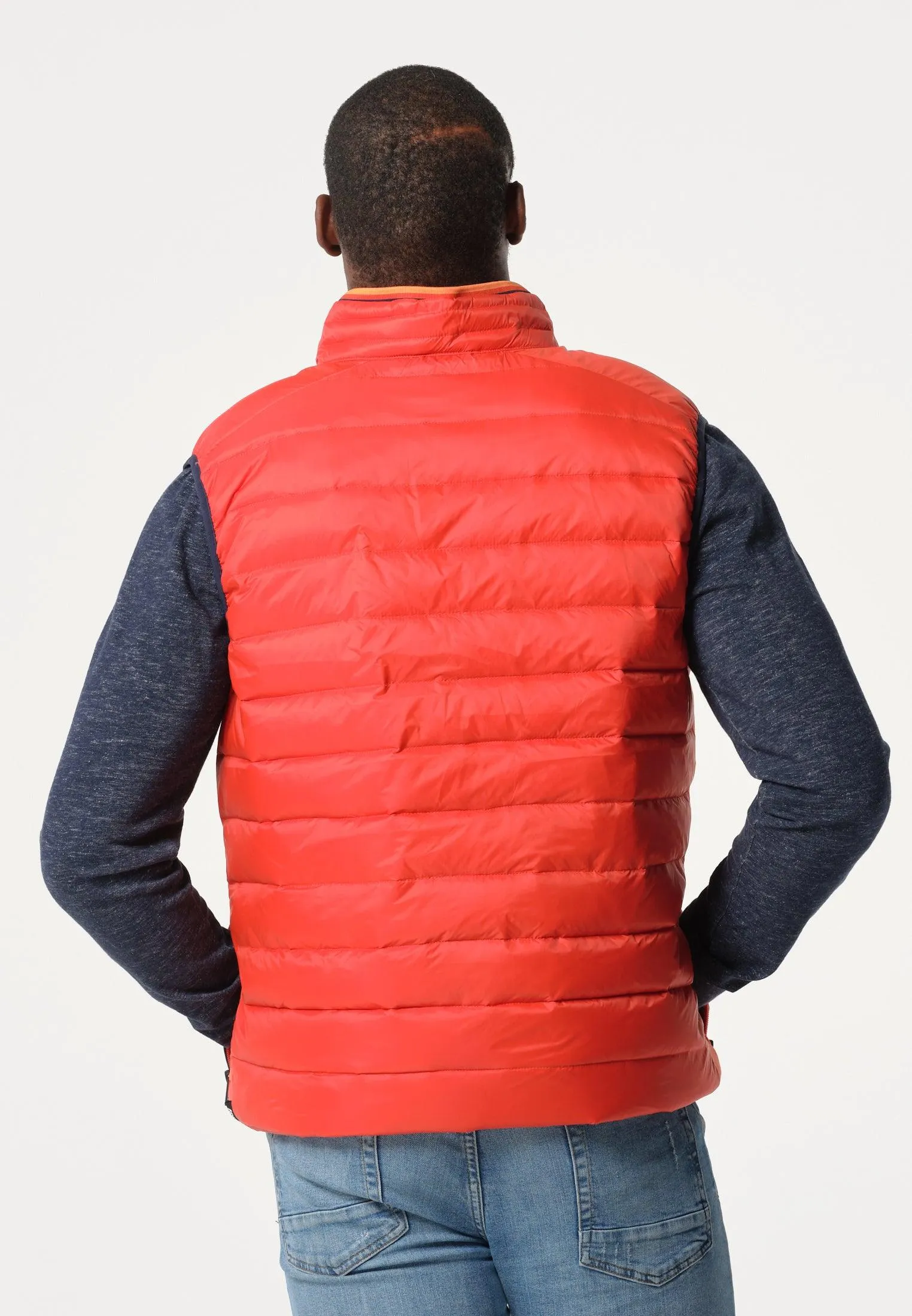 Veste homme sans manches rouge façon doudoune