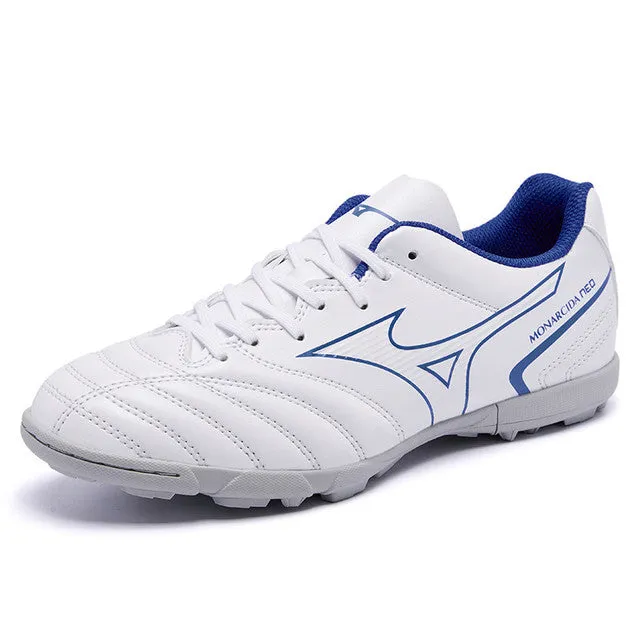 Yellow Lace-up Leather Soccer Shoes