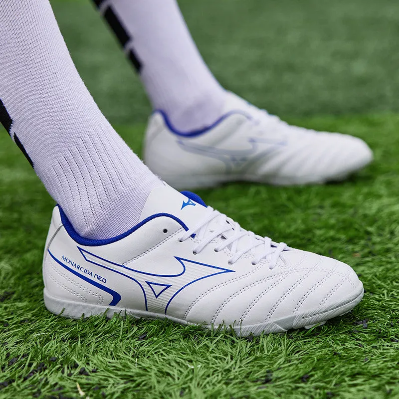 Yellow Lace-up Leather Soccer Shoes