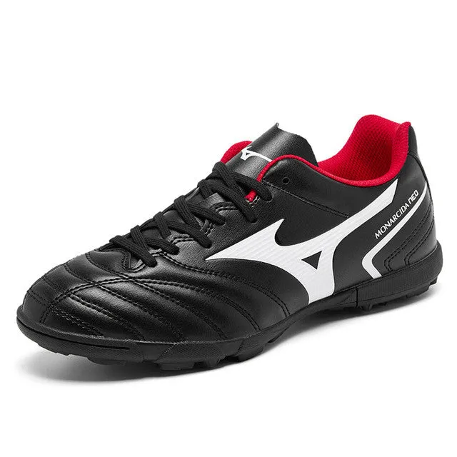 Yellow Lace-up Leather Soccer Shoes