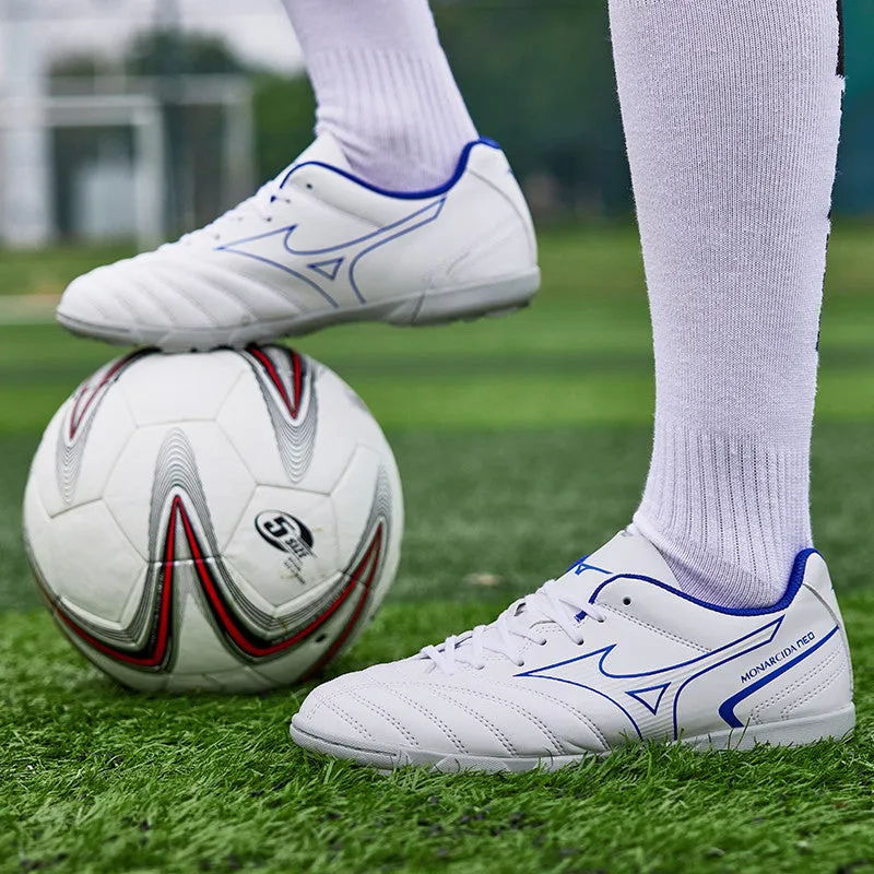 Yellow Lace-up Leather Soccer Shoes